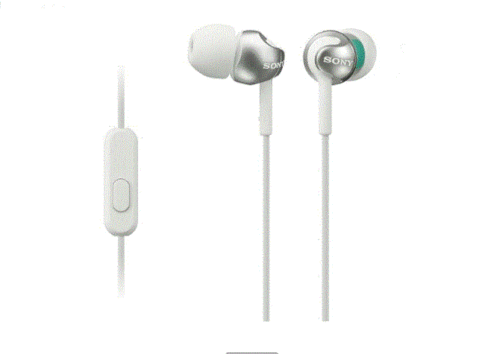 Sony MDR-EX110AP: EX Monitor Headphones w/ Microphone - White - Picture 1 of 1