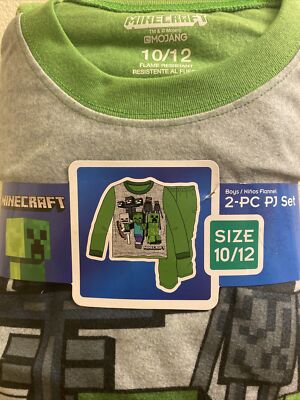 Minecraft Enemy Mob Gang Creeper, Wither, Zombie Boy's Flannel Pajama Set
