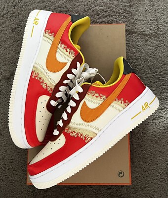 Size 5W- Nike Air Force 1 07 PRM Little Accra Habanero Red Curry