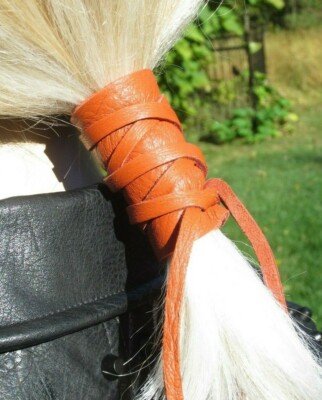 Ponytail Holder Leather Hair Tie Wrap Cuff BOHO Bohemian