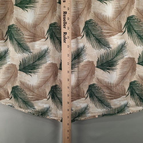 Trader Bay Shirt Mens XL Beige Green Palm Print Short Sleeve Cotton Button Up - Picture 6 of 8