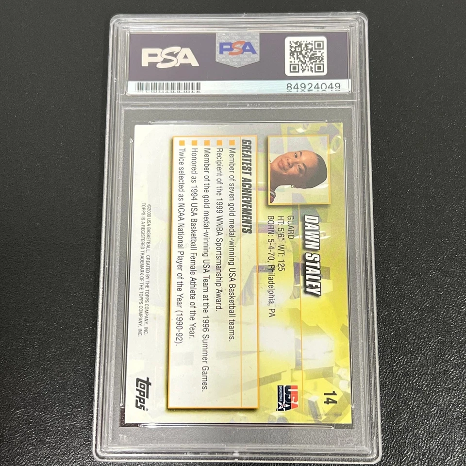 2000 Topps Team USA #14 Dawn Staley Signed Card AUTO PSA/DNA Slabbed Comets - Image 2 of 2