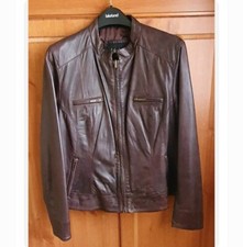 Womens Lakeland Leather Brown Shaded Leather Zipped Jacket Semi Fitted Size 18