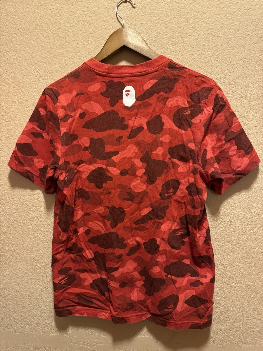 Adidas Bape Logo T Shirt Red White Size M | eBay