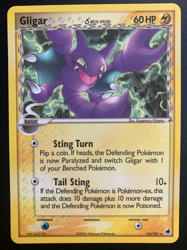 Gligar (Delta Species) EX Dragon Frontiers 16/101 Regular Rare Pokemon TCG