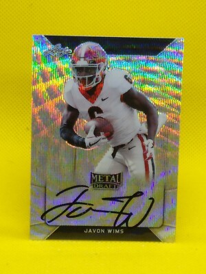 Javon Wims 2018 Leaf Metal Draft ROOKIE AUTO Georgia Bulldogs Chicago Bears