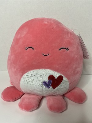 Squishmallows Abby Octopus Plush Pink Valentine's Hearts 8