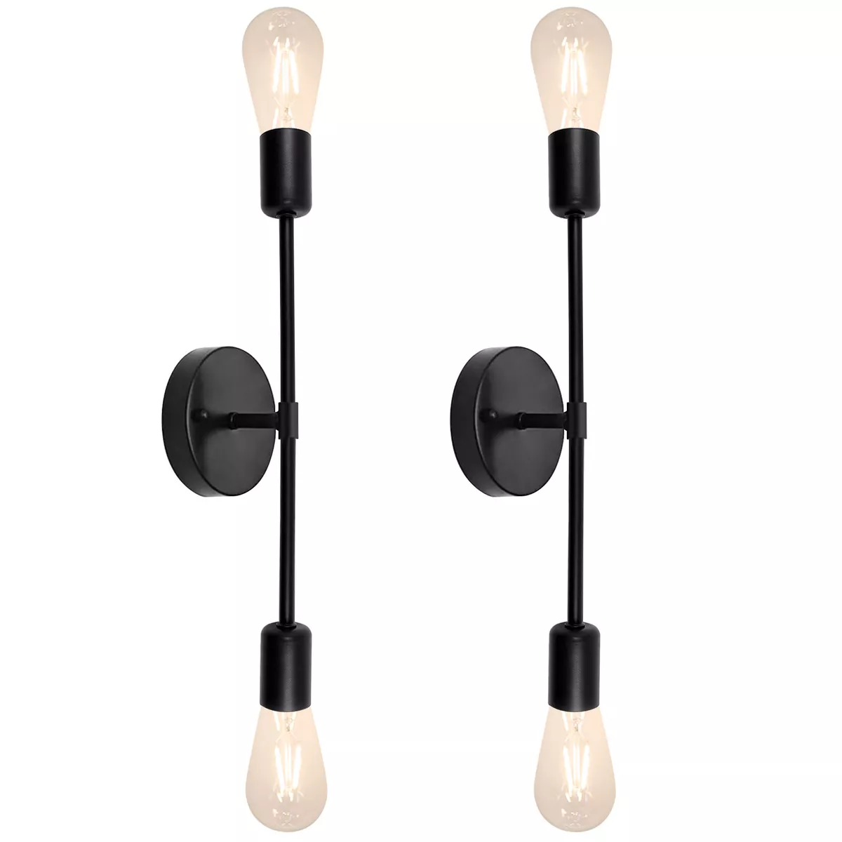 2 light cheap black wall sconce