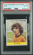 1979-80 PANINI CALCIATORI Zico Brazil #316 PSA 6 EX MINT Low Pop Rare Sticker