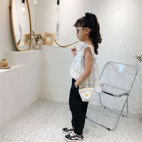 Cute Rabbit Flower Sling Bag Cartoon Weave Handbags Shoulder Bag - Picture 8 of 13