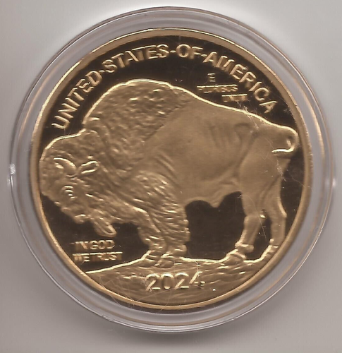 2020 $50 Buffalo Tribute Proof 24Kt Gold Plated Gilded National Collector's Mint - Picture 2 of 10