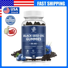 Black Seed Oil 60 Gummies with Black Elderberry Support Cardiovascular Health