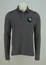 Chevignon Togs Unlimited Leather Shoulders Long Sleeve Polo Rugby Shirt Size M