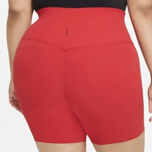 Pantaloncini alti Nike Yoga Luxe rossi 7" DC5417-687 taglie forti 2X - Foto 2 di 13