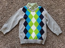 Gymboree/Children's Place Boys Size 4t Argyle Sweater Shirt Set EUC