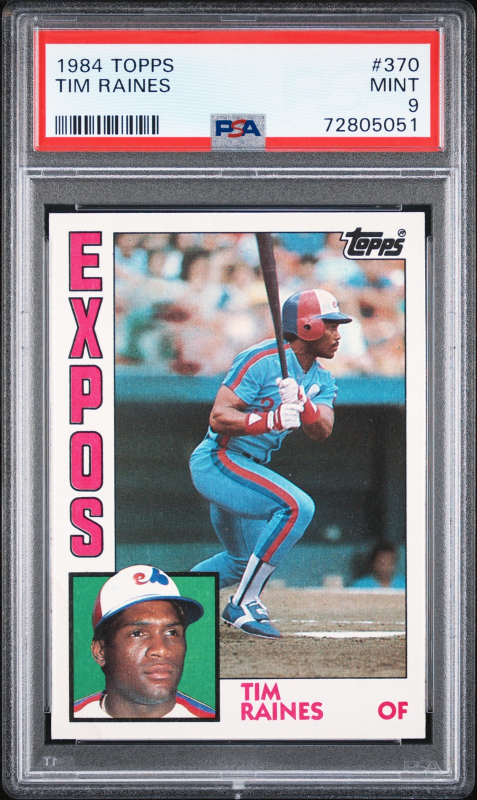 1984 Topps #370 Tim Raines PSA 9 Mint