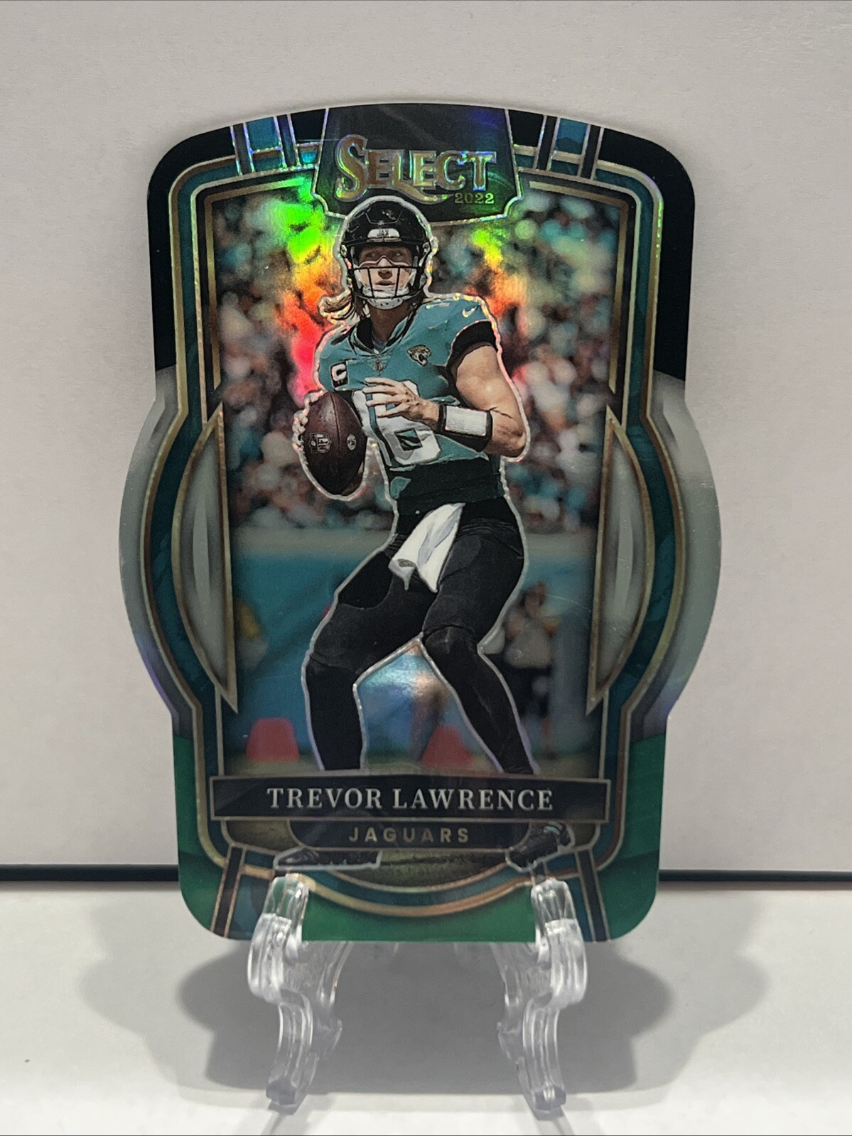 2022 Panini Select - Club Level Black & Green Prizm Die-Cut #254 Trevor Lawrence