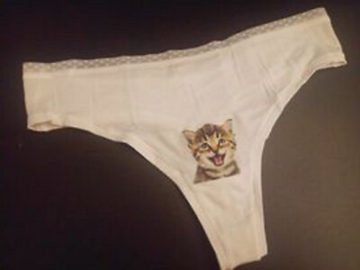 Kitty Cat Kitten Funny Womens Thong NEW Panties Custom S M L XL