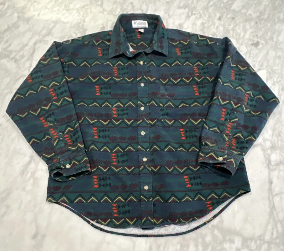 Columbia polar abotonada para mujer mediana azteca geométrica manga larga algodón” Foto 2 de 4