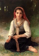 Shepherdess oil painting Giclee Art Printed on canvas L3817