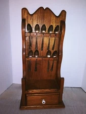 Vintage Primitive Spoon Holder With Drawer
