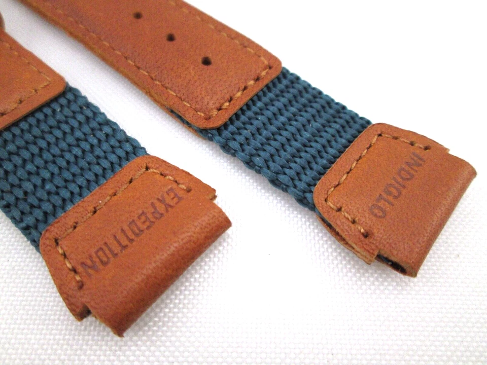 Correa de reloj Timex Expedition genuina 16 mm para dama y niños verde nailon cuero tostado Nuevo de Lote Antiguo Foto 4 de 4