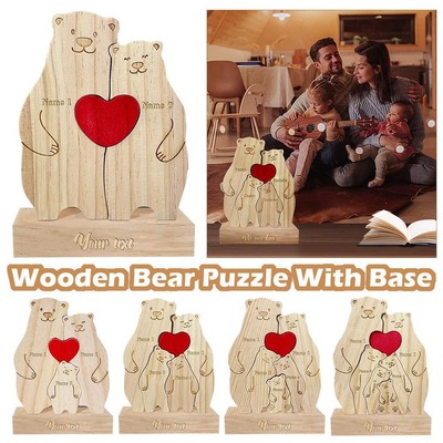 Personalized Bear Family WoodenPuzzleToy Family Of Bear Educational Toy DIY D