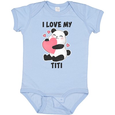 Inktastic I Love My Titi With Panda Illustration Baby Bodysuit Valentines Kids