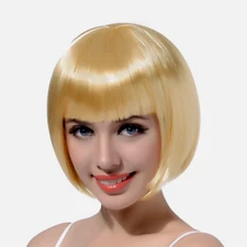 FREE BEAUTY Golden Blonde Short Bob Wig cosplay flapper party actress stage act