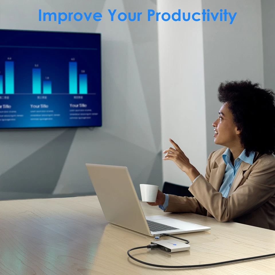 WAVLINK USB C to DisplayPort USB3.0 to HDMI Adapter DisplayLink 4K@60Hz Monitor - image 4 of 4