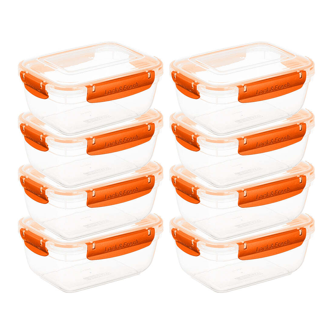 Orange Containers Superio Plastic Food Storage Containers, Airtight Lids, 48 oz., Orange ...