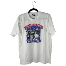 Screen Stars Best Vintage Single Stitch 1992 Perot The Party's Over Shirt Large