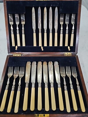 HENRY ATKIN- ATKIN BROTHERS- Sheffield EPNS 23 PIECES, KNIVES/ FORKS Cuttlery