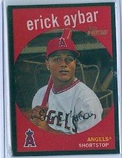 2008 Topps Heritage Black Refractor C272 Erick Aybar 