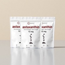 3PCS Astaxanthin 120 Softgels 12mg - Supports Eye Health and Joint Health