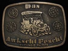 OJ15103 VINTAGE 1978  DAS AWKSCHT FESCHT MACUNGIE PA  BRASSTONE BELT BUCKLE