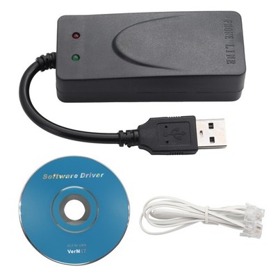 56K USB Faxmodem Extern, Dual Port, Plug & Play, für Win 98/2000/XP/Vista/7/8/10