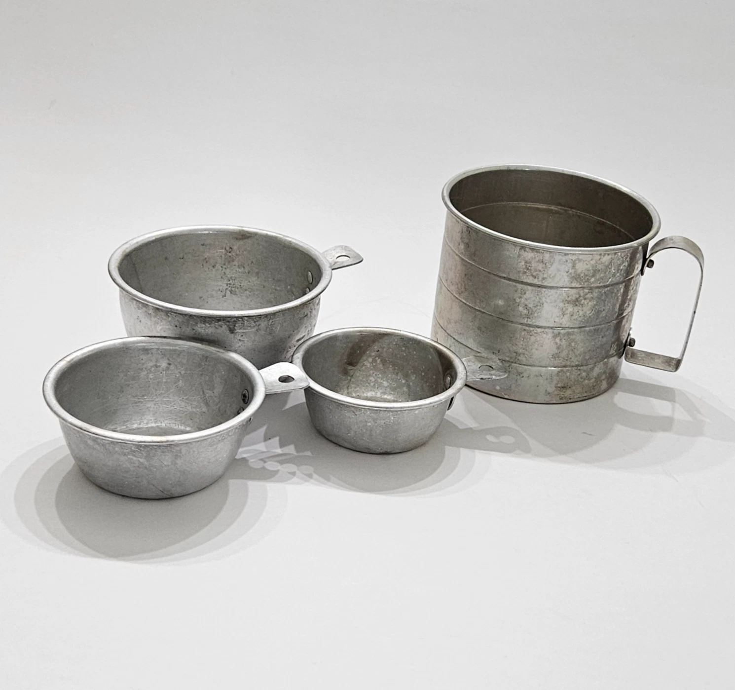 Lot of 4 Aluminum Measuring Cups 1/3, 1/2, 1, 2 Cups Vintage
Opens in a new window or tab
