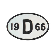 Heck Jahresschild 1966 VW Käfer Käfer Metallschild mit D Oval Export Emblem O...