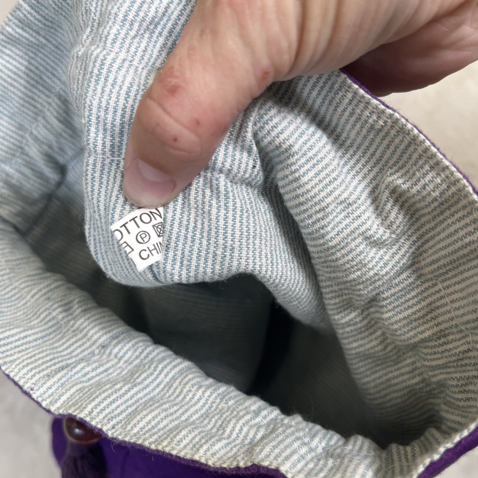 Handmade Patchwork Colorful Cat Drawstring Backpa… - image 8