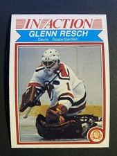 1982-83 O-Pee-Chee Hockey Glenn Resch New Jersey Devils In Action Card #146 (b)