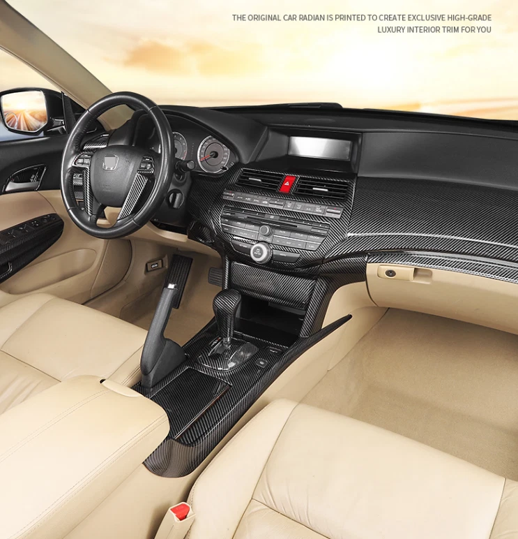 Marco interior de manija de puerta de fibra de carbono para Honda Accord Crosstour 2008-2012 Foto 3 de 4