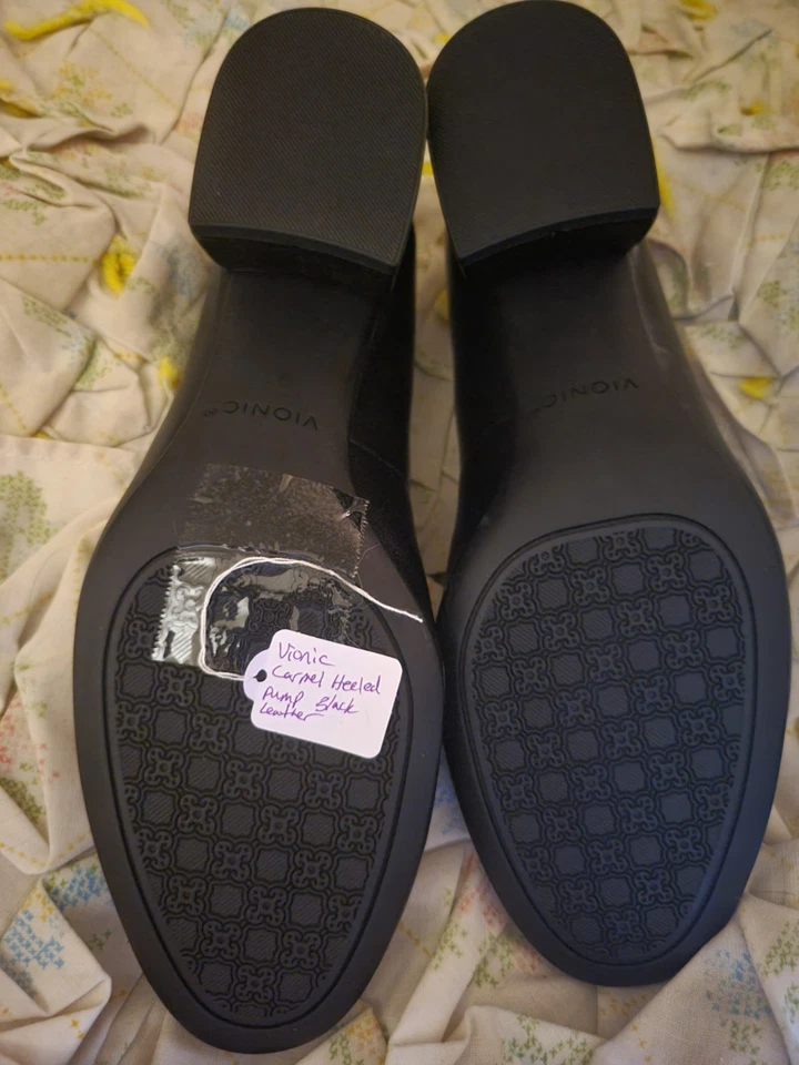 Women's Vionic Carmel Leather Pumps Heels Dress Shoes - Black Nappa - 8 - Image 2 of 4