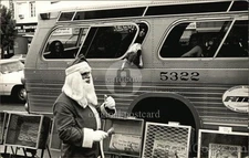 Photographic Art RPPC Los Angeles Santa Claus,Bus 1972 CA Gary Krueger 6c stamp