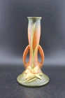 Roseville Pottery USA 1940s Brown Zephyr Lily Bud Vase 201-7 7.25" *AS IS, CHIP