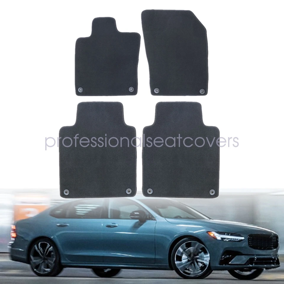 Alfombrillas delanteras y traseras alfombra impermeable terciopelo negro para Volvo S90 2017-2023 Foto 2 de 4