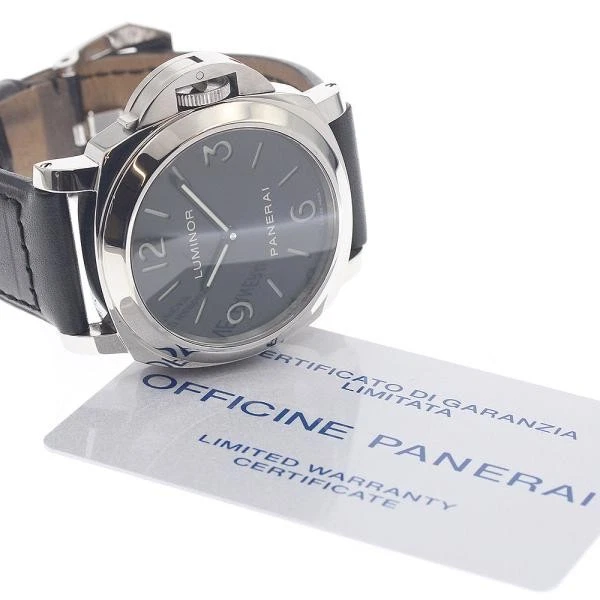 Panerai — Officine Panerai Luminor Base 44mm PAM00112 44mm SS Black Dial Watch #C4026