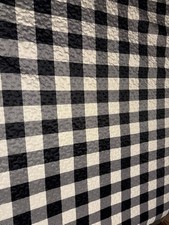 Black White Check Plaid Quilted Quilt for Bedroom with 2 matching shams.