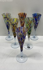 Set of 6 Murano Confetti Champagne Glasses