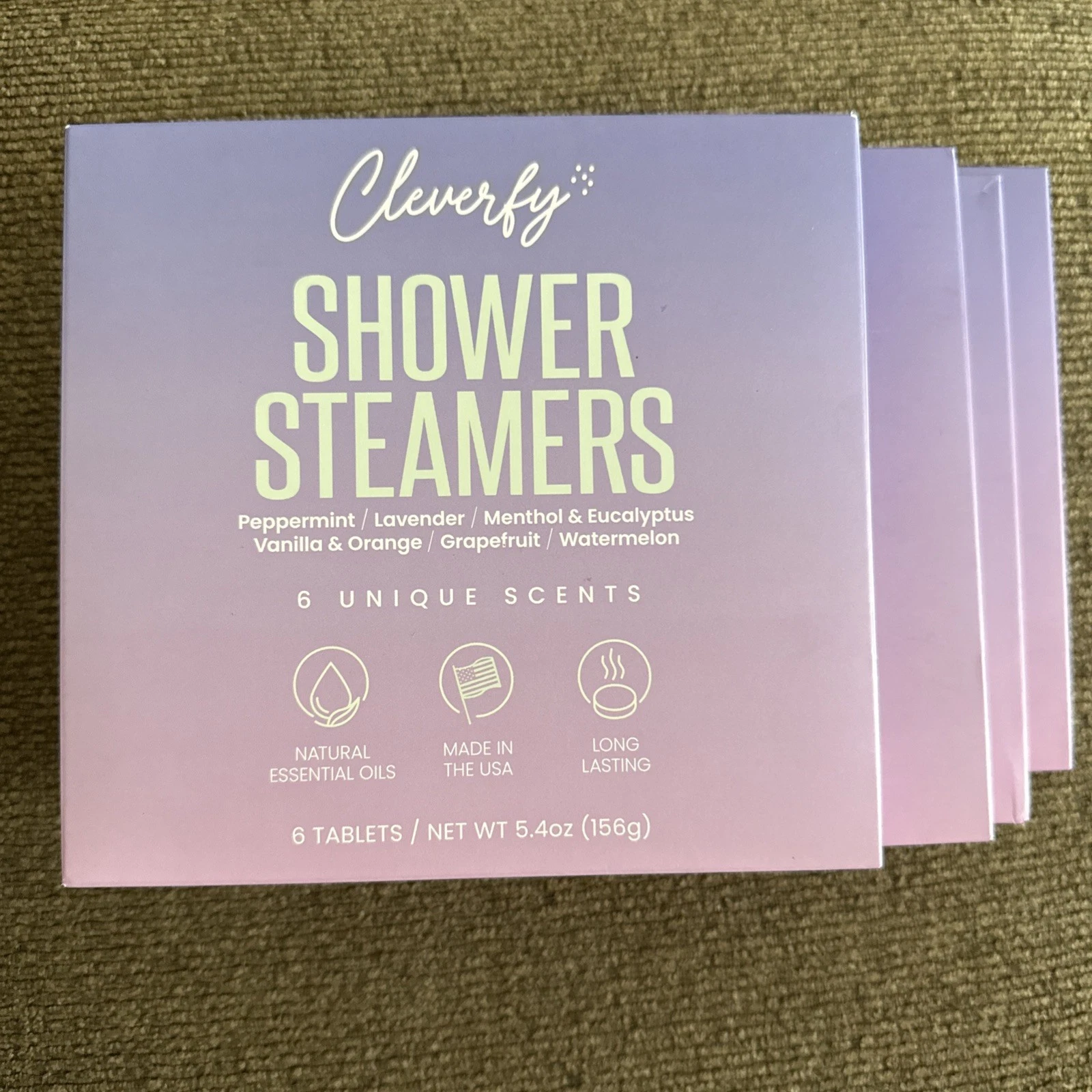 4 SETS -Cleverfy Shower Steamers Aromatherapy Variety Pack of 6 Shower Bombs NEW